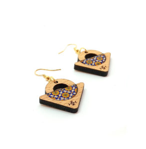 boucles d'oreilles en forme triangulaire et demis circulaire