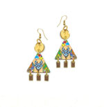 Boucles d'oreilles triangulaires modernes colorés