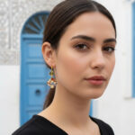 fille tunisienne qui porte des boucles d'oreilles - Sidi bou said