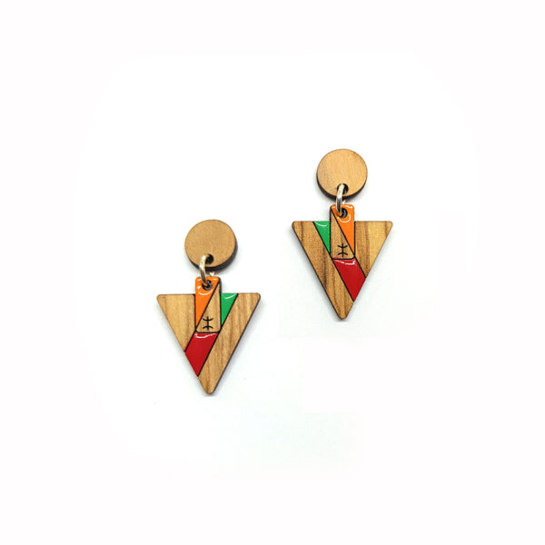 boucles d'oreilles triangulaire avec cercle