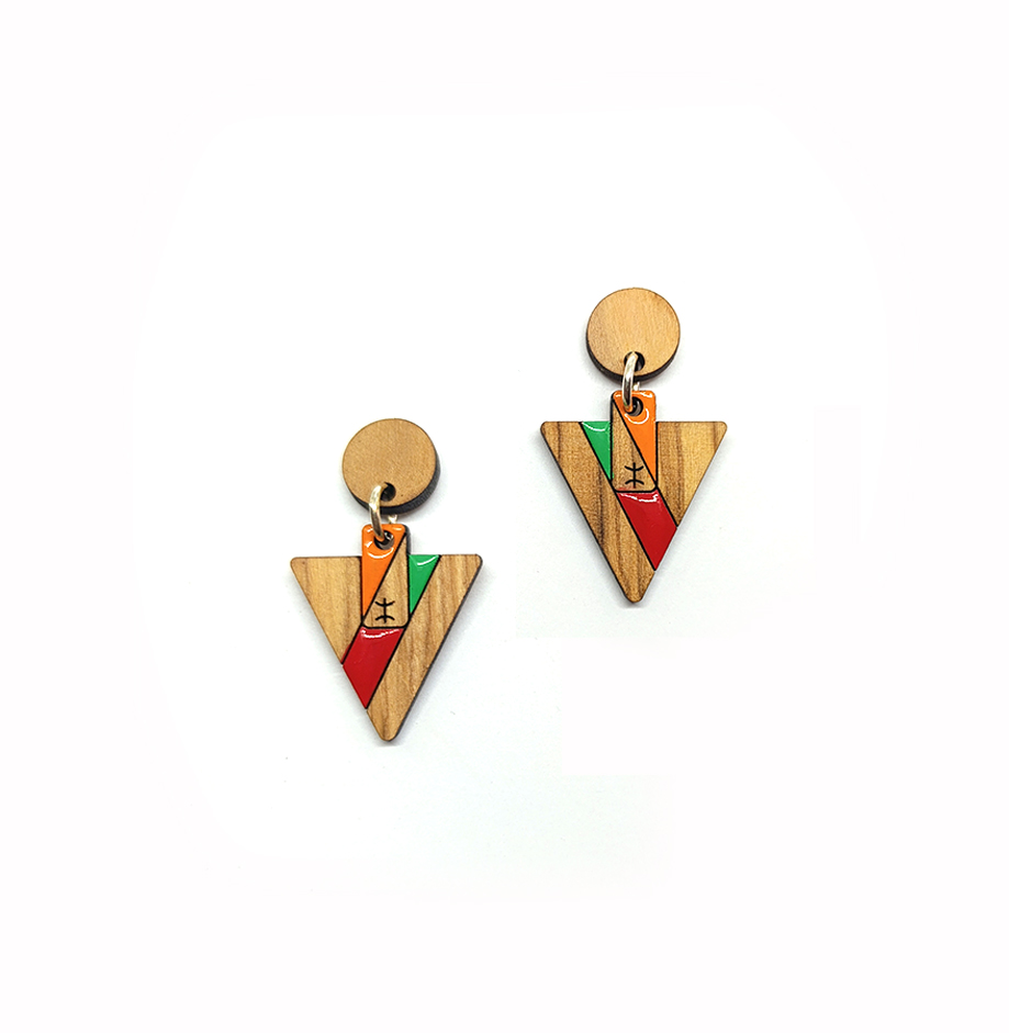 Tazlut 1 - Sozo (1) boucles d'oreilles triangulaire avec cercle